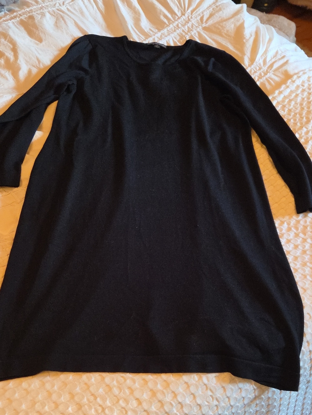 Nina Leonard Black Crew Neck Sweater Dress